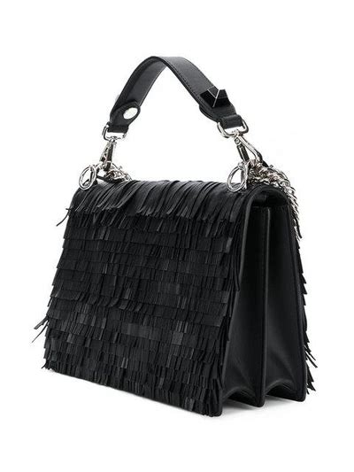 fendi fringed small kan i crossbody bag